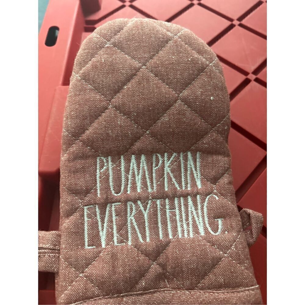 Rae Dunn PUMPKIN EVERYTHING Embroidered Apron Mini Oven Mitts